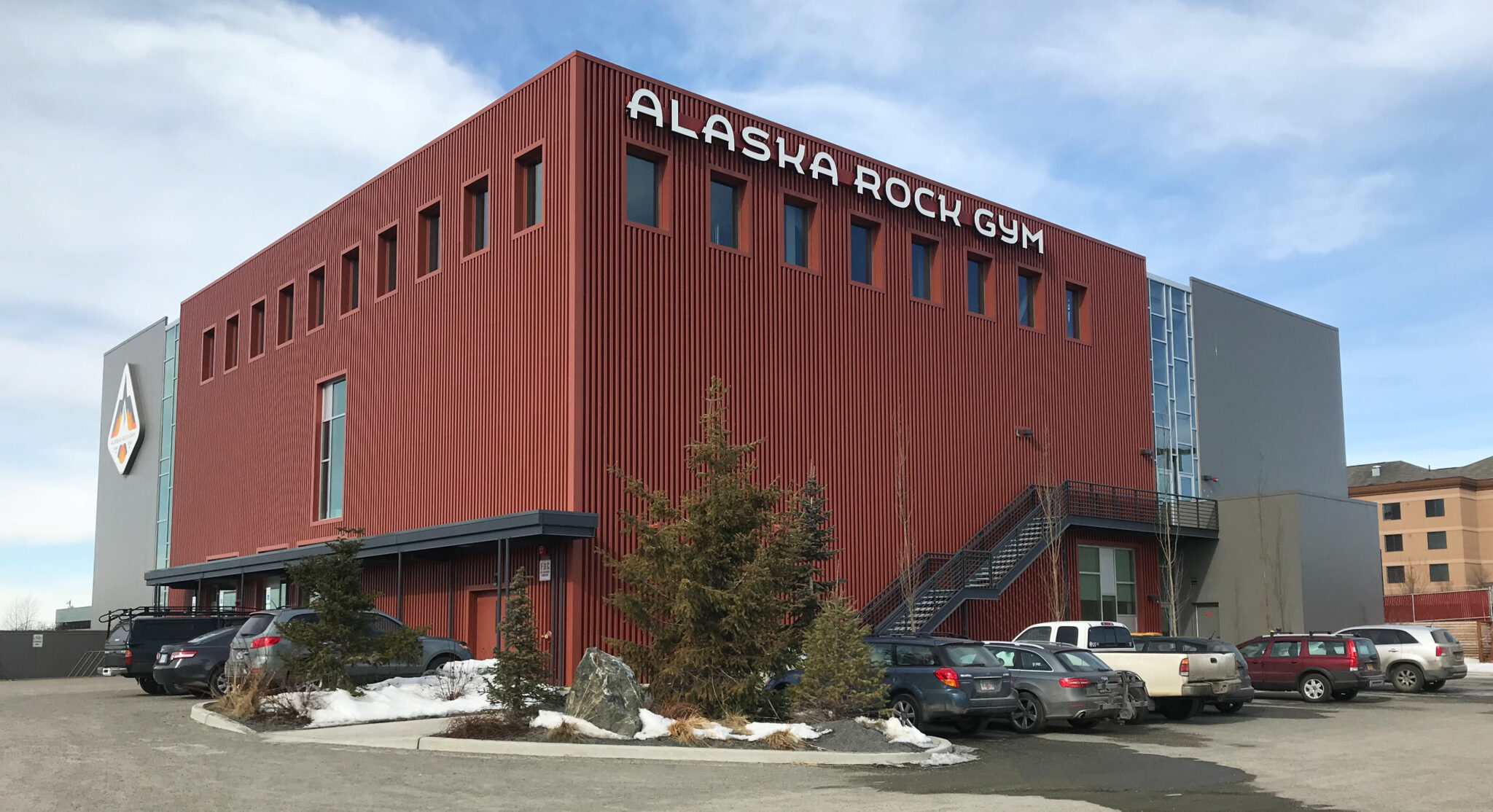 Prefabricated metal building housing Alaska Rock Gym