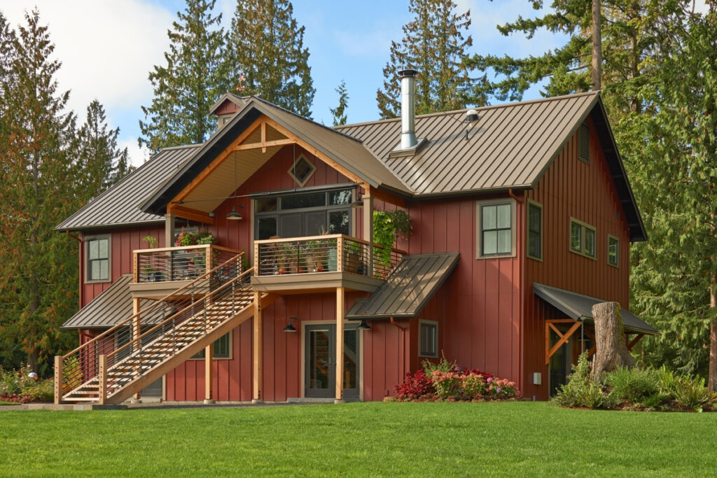 Beaver Residence built as a farm building using prefabricated metal.